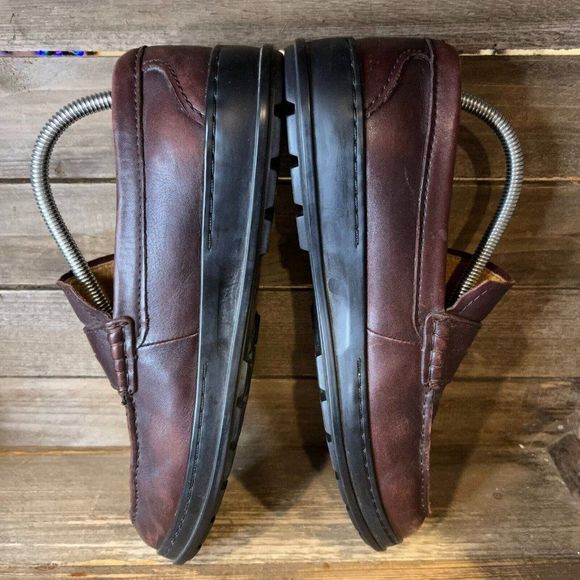 Mens Cole Haan Hamlin Traveler Brown Leather Lug Sole Shoes Penny‎ Loafers 9.5 M main image 4